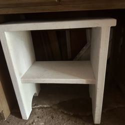 Small Solid Wooden Table With One Shelf 