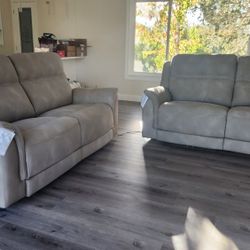 Set Of Two Power Recliner Sofas
