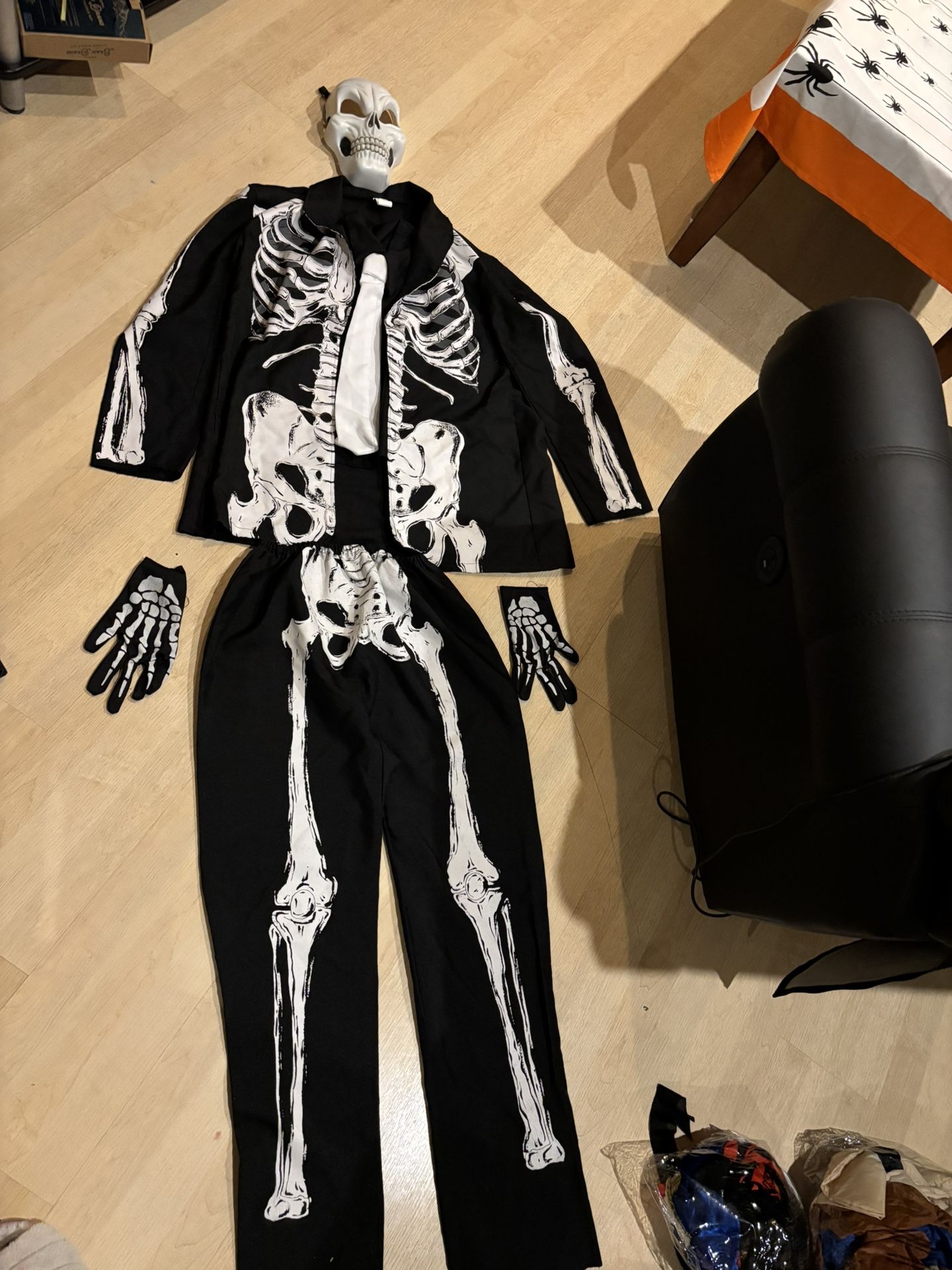 Men Skeleton Halloween Costume Large