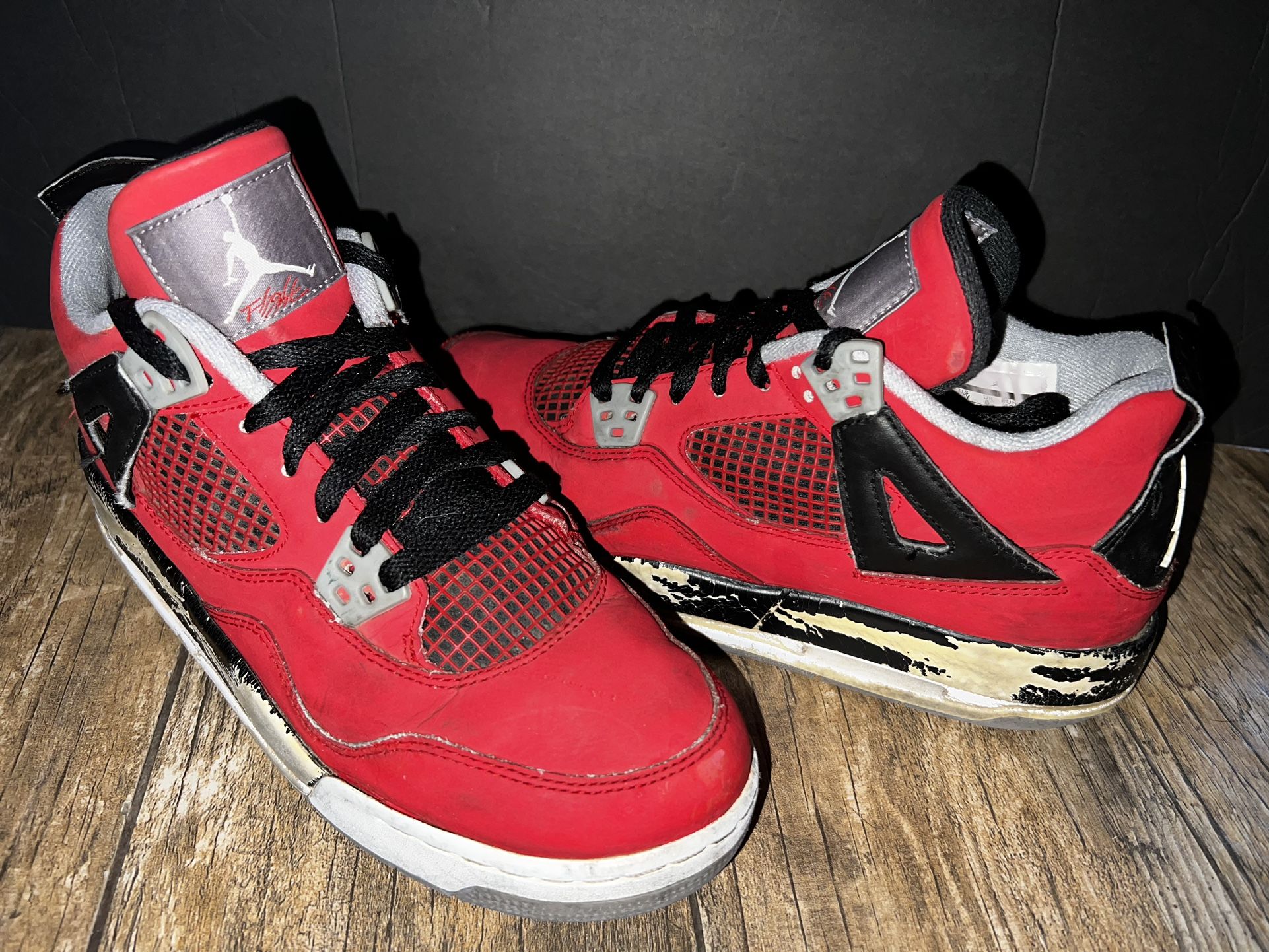 Size 7Y Jordan 4 Retro Toro Bravo (GS) 408452603 Beaters for Sale in