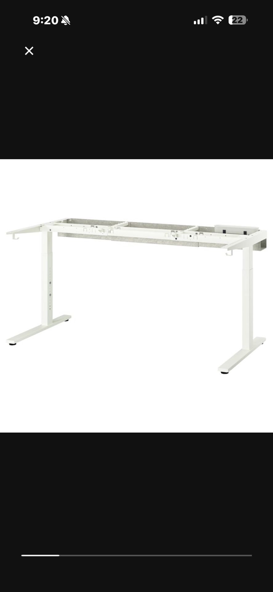 IKEA Mittzon White metal desk frame* NEW IN BOX.