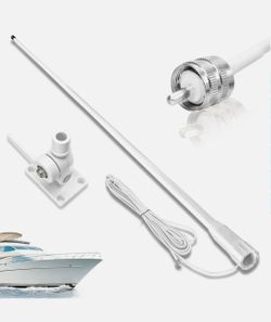 VHF Marine Radio Antenna Boat Fiberglass Antenna Waterproof 156-163Mhz