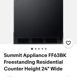 Summit Model #FF63BK  - Brand New - Still In Box