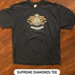 Supreme Navy Diamonds Tee Never Worn Size XXL