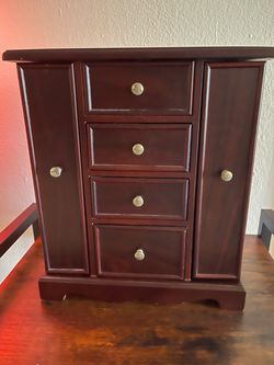 Jewelry Armoire Cherry Finish