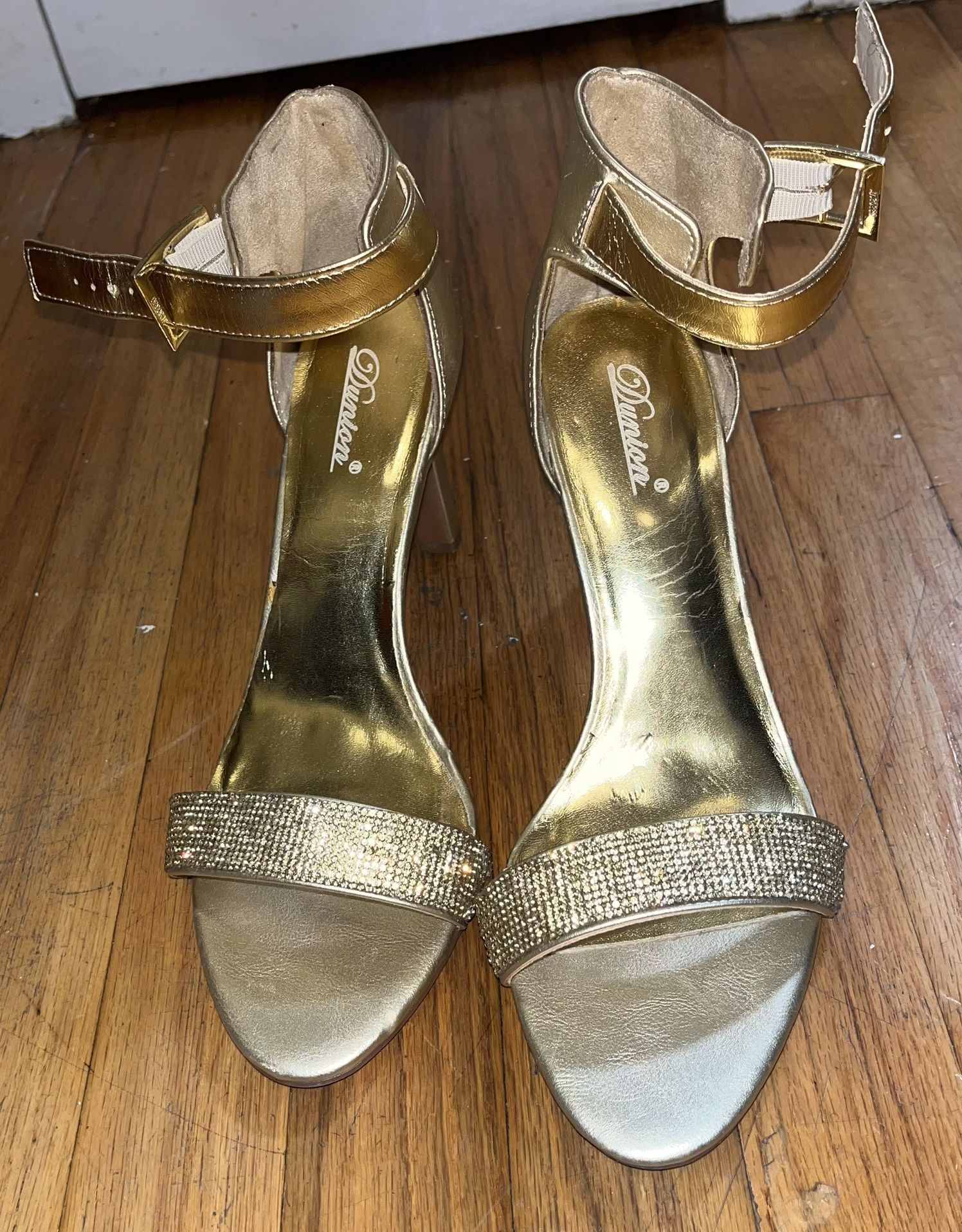 Gold Ankle Strap Heels