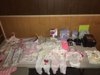 Bundles of baby clothes