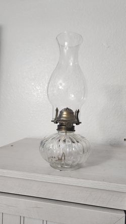 Sntique Glass lantern with lighter fluid included