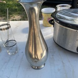 Tall Pewter Vase