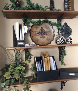 3 shelves with brackets