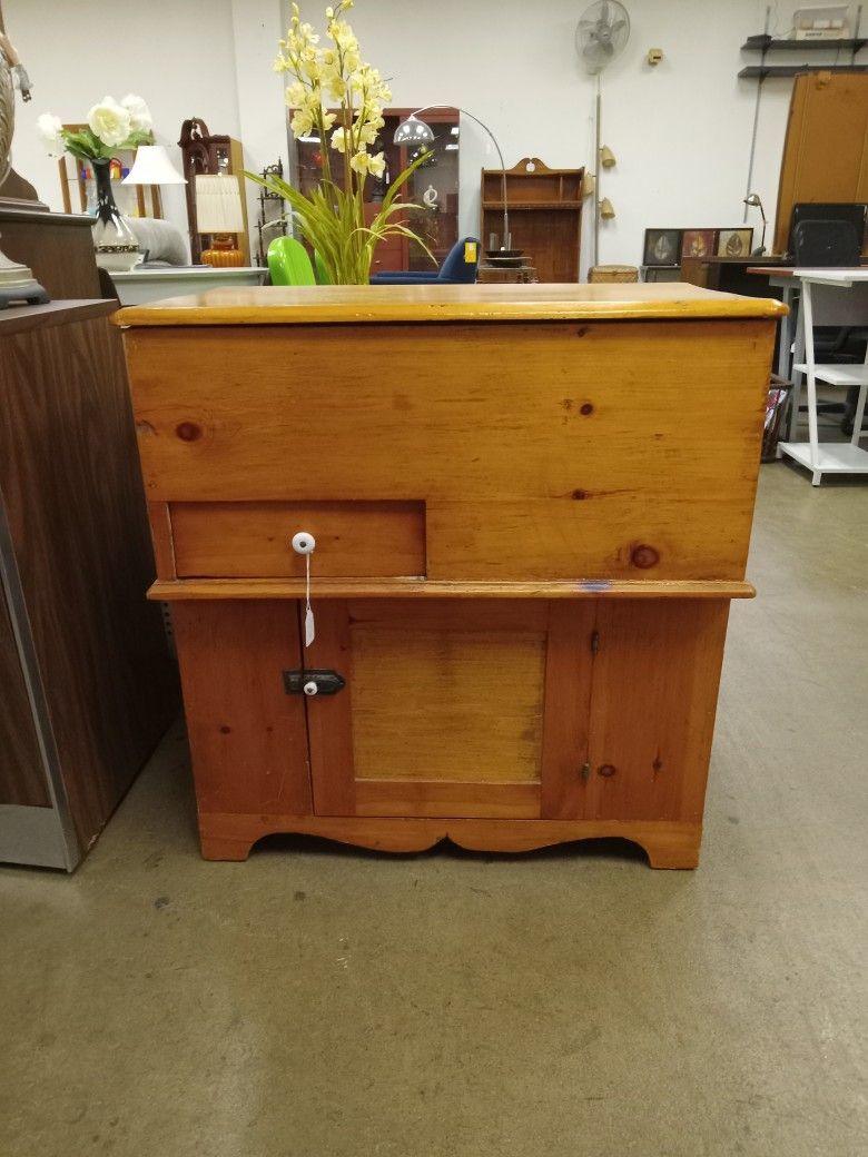 Antique Dough Box Bin Cabinet