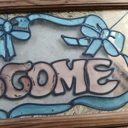 Leaded Glass Sign.