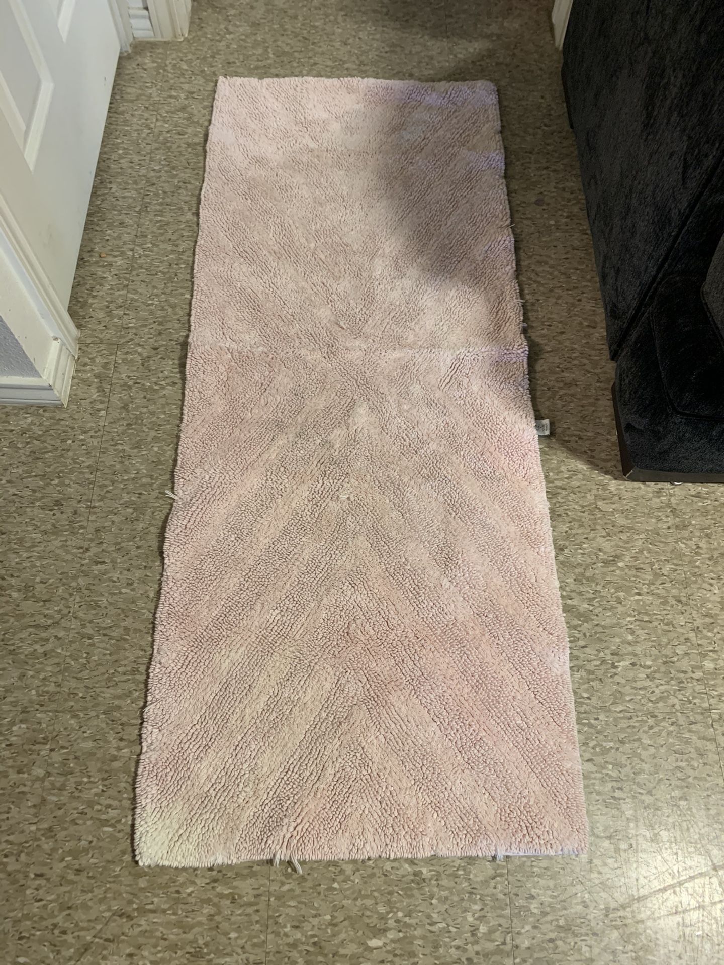 Blush Pink runner bathroom rug