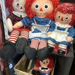 Vintage Raggedy Ann & Andy Dolls and More