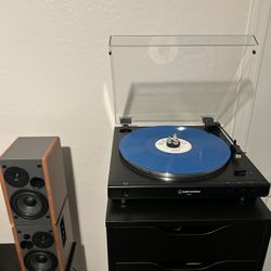 Record Player - Speakers - And  3 Vinyls