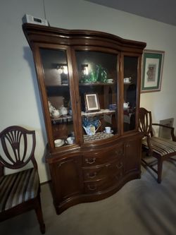 Antique Wood China Cabinet