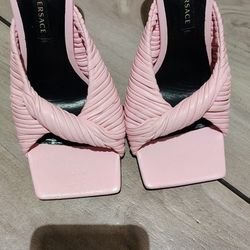 Versace Plissé Nappa Leather Heels Size 6