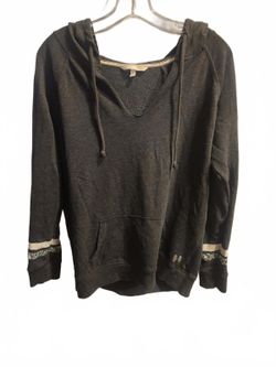 Victoria Secret Grey Sequin Detail vneck hoodie. Womens Size Small. 