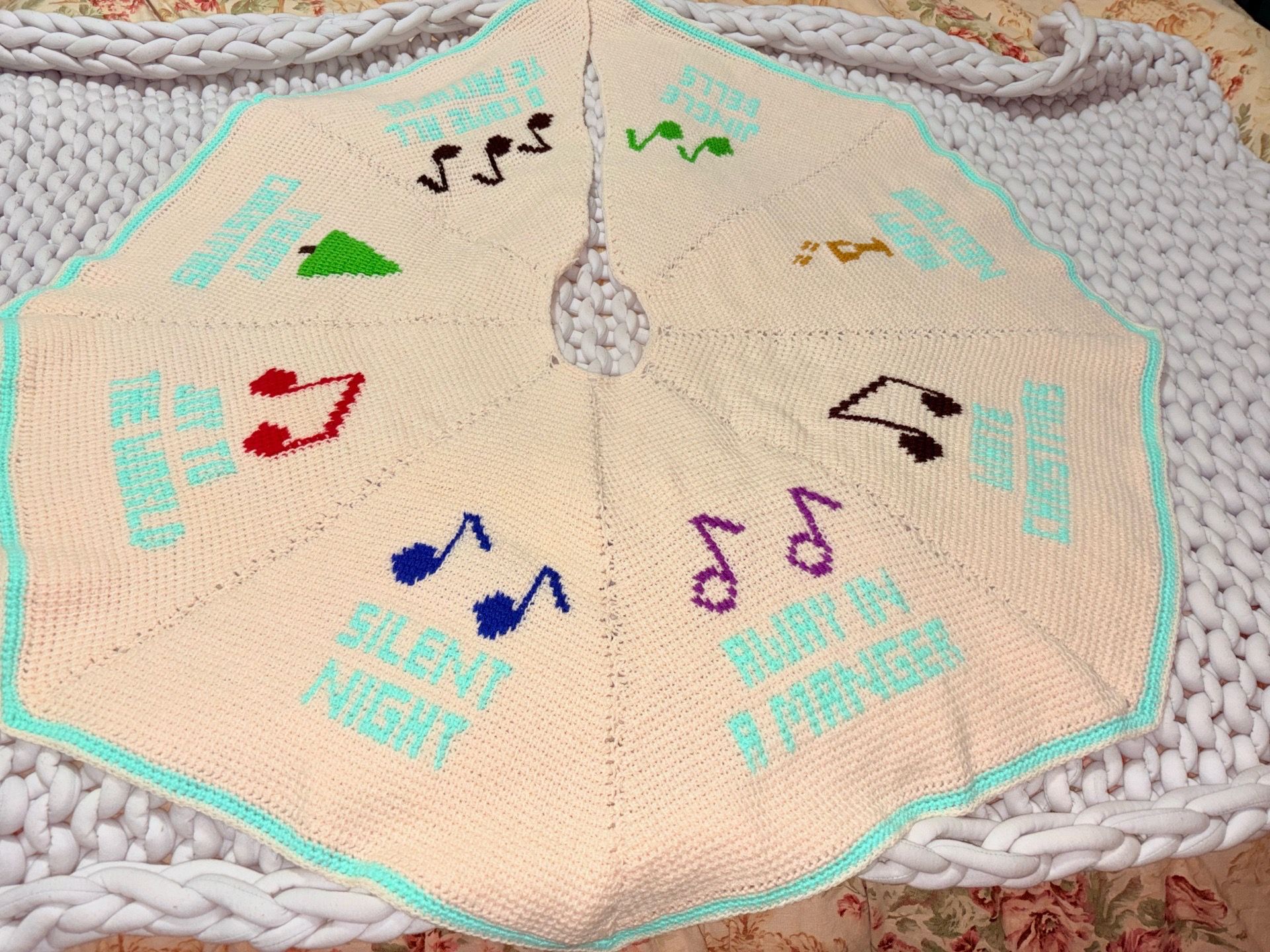 Vintage Crochet Christmas Tree Skirt