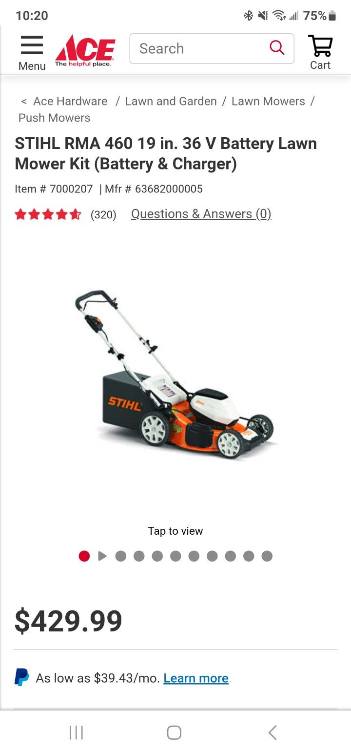 STIHL RMA 460 19 in. 36 V Battery Lawn Mower Kit (Battery & Charger)