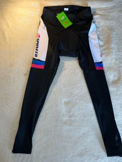 NWT SPONEED Padded Cycling Tights Ankle Zipper Biking Spin Class Sz Small