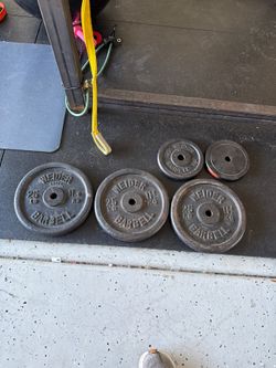 Weider Cast Iron Weight Plates - 95 lb Lot - Standard 1" Hole