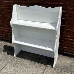 Vintage White Shelf Unit Hutch