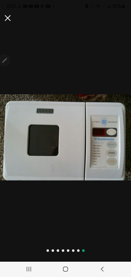 TOASTMASTER BREADMAKER