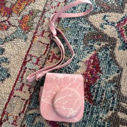 Pink and white marble Fujifilm camera case