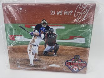 Autograph Corey Seager Texas Rangers 2023 World Series Champions 20x16 canvas 