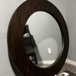 Large Wood Mirror 