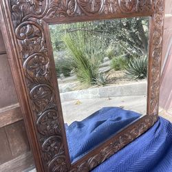 Antique hand carved Mexican Mirror