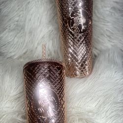 Rose gold starbucks cup $30 each