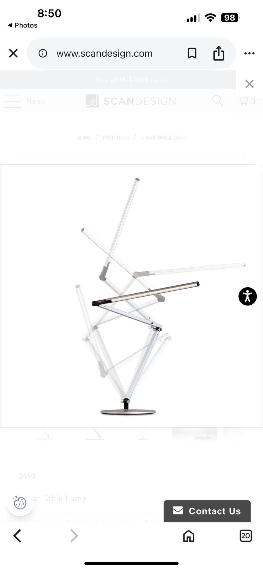 Koncept  Z-Bar Purple Table  lamp- Asking Price Is For Each