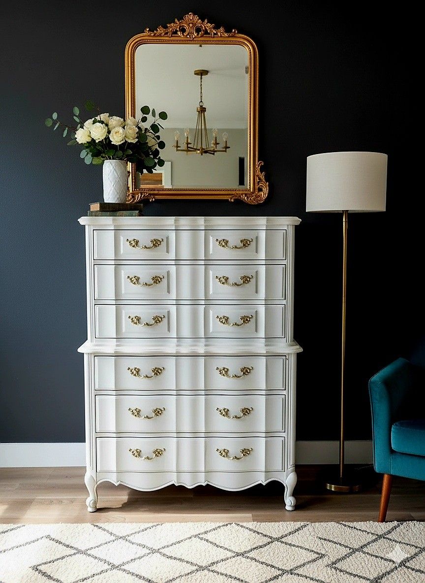 Thomasville Dresser β Vintage French Provincial | White & Gold | Delivery Available