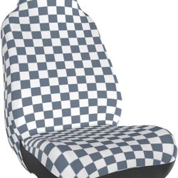 Gray & White Checkered 2 PC Front Car Seat https://offerup.com/redirect/?o=Q292ZXJzLk5FVw==.Ships Within 24 Hours.