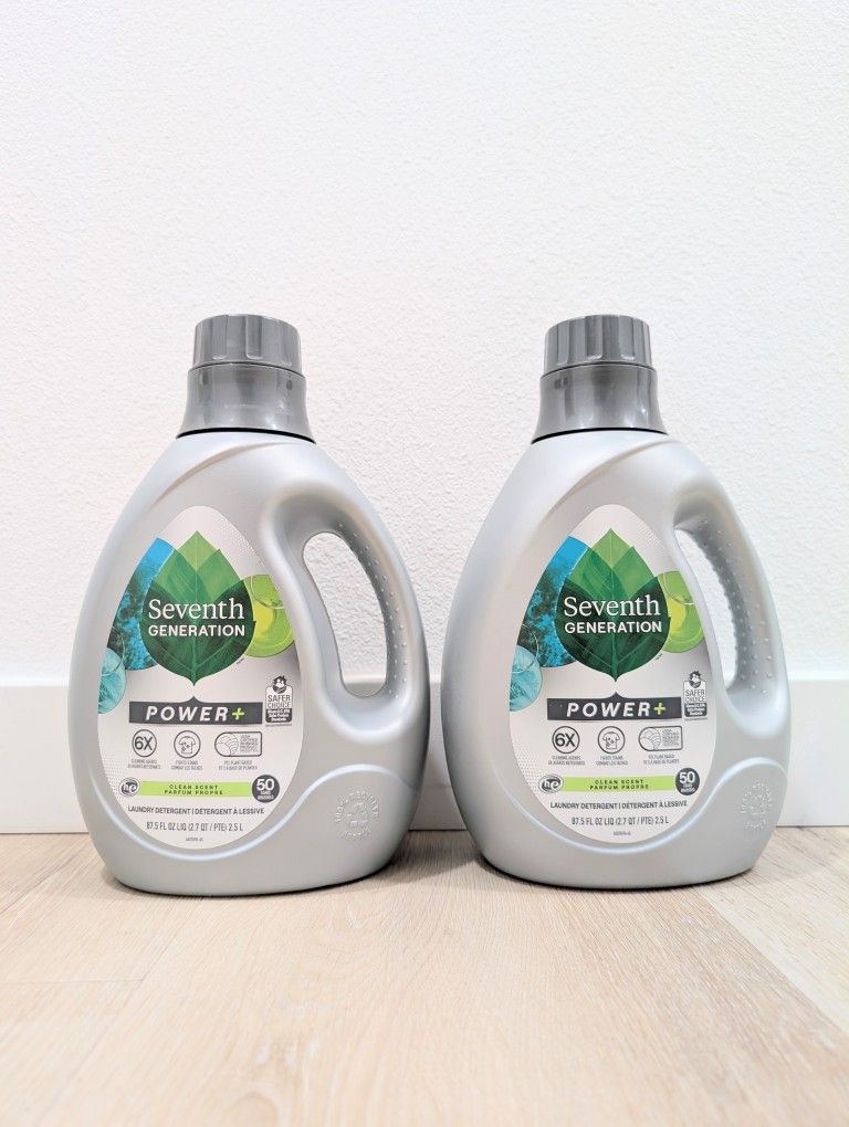 Seventh Generation Power Plus Liquid Laundry Detergent, Clean Scent, 87.5oz