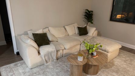 Beige Boneless Couch Sofa
