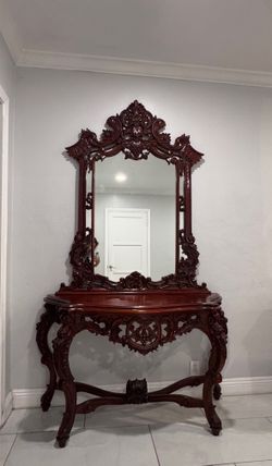 Mahogany Vintage Table Hall Vanity Mirror