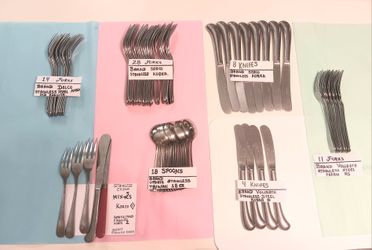 88 Pcs Mix Lot Stainless Flatware Japan, Korea, Taiwan  Set.