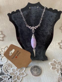 Handmade Purple Stone Pendant Necklace