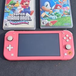 Nintendo Switch Lite Animal Crossing Pink Edition No Charger