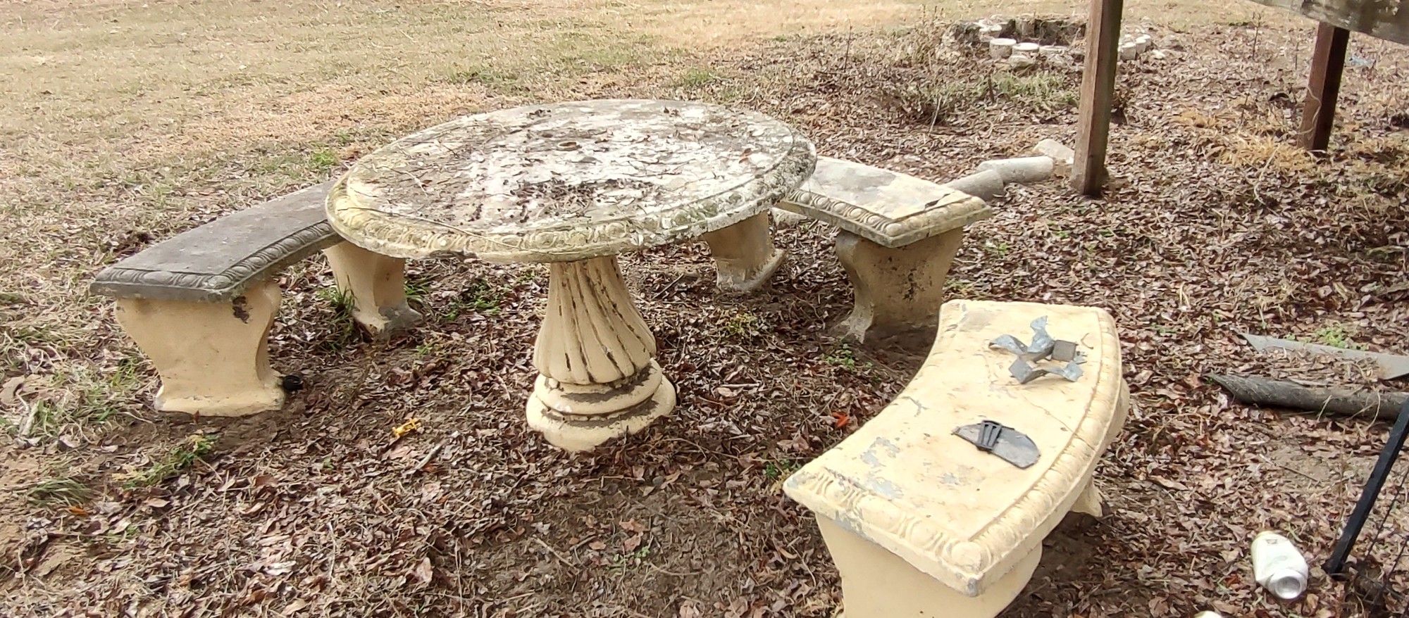 Concrete Table 3 Benches