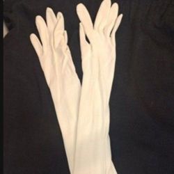 22" Over The Elbow Gloves With Pearl Buttons-Size SMALL- Vintage-Halloween 