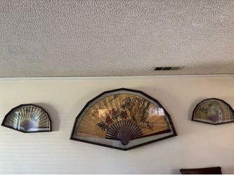 Decoración framed Japanese fans