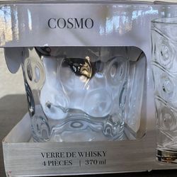 Set Of FOUR (4) Cosmo Vaso De Whiskey Drinking Glasses 12.5 Oz