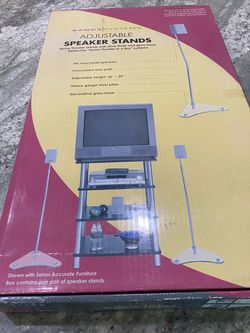 One pair Sanus Speaker Stand Glass base and Silver.