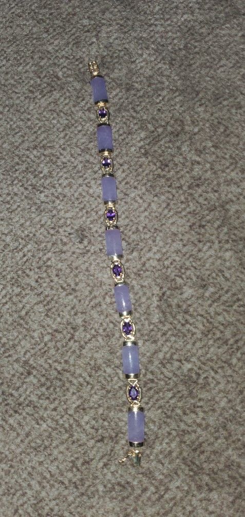 14k Gold, Lavender, Amethyst Bracelet.