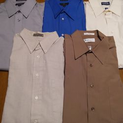 Men's Oxford Shirts,  5 Piece Assortment,  Size Large 