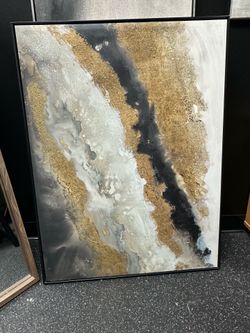 Large Abstract Wall Painting with black frame!